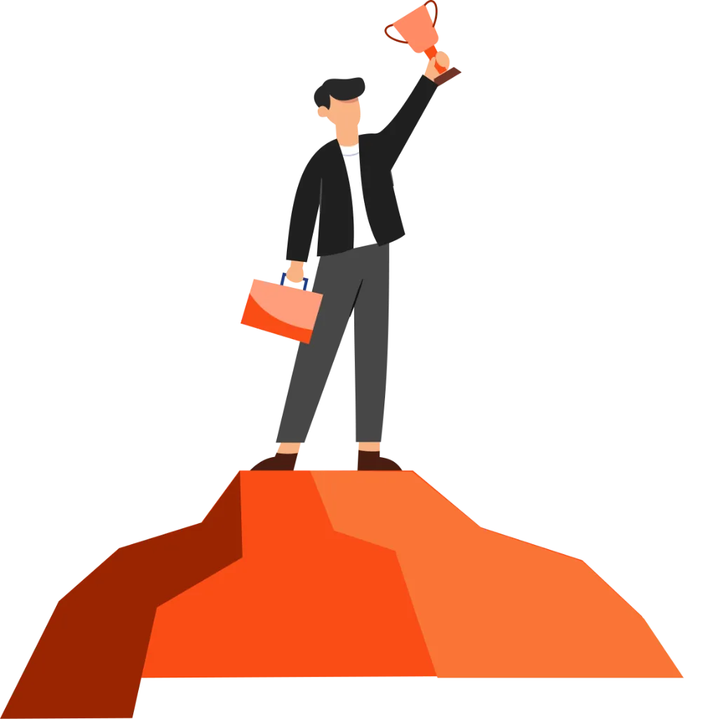 Man Standing on Mountain Peak